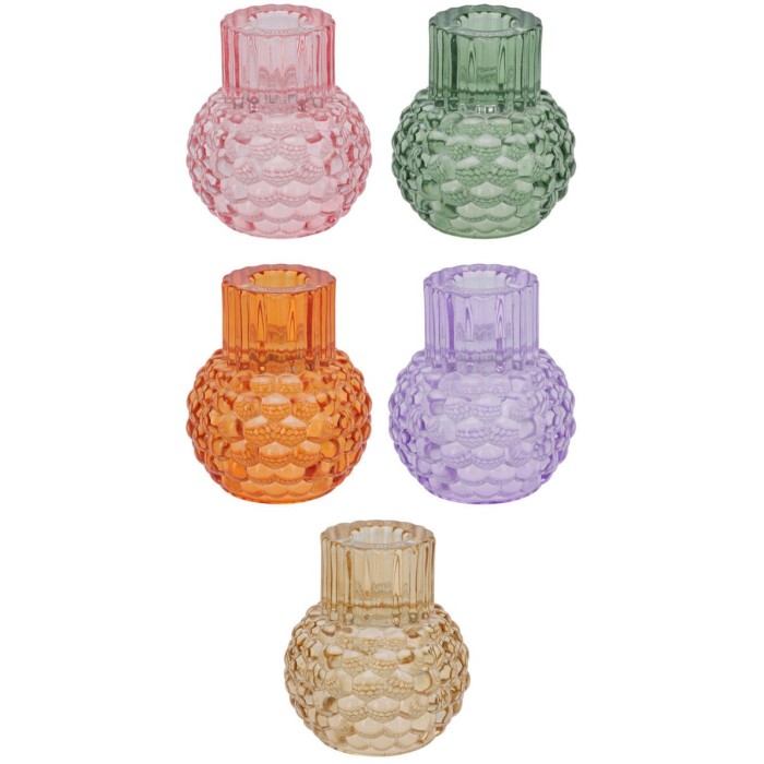 PCANDELA VETRO 9X7CM 5ASS